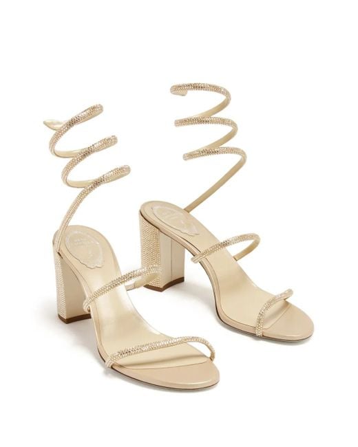 Rene Caovilla White Cleo 80Mm Crystal-Embellished Sandals