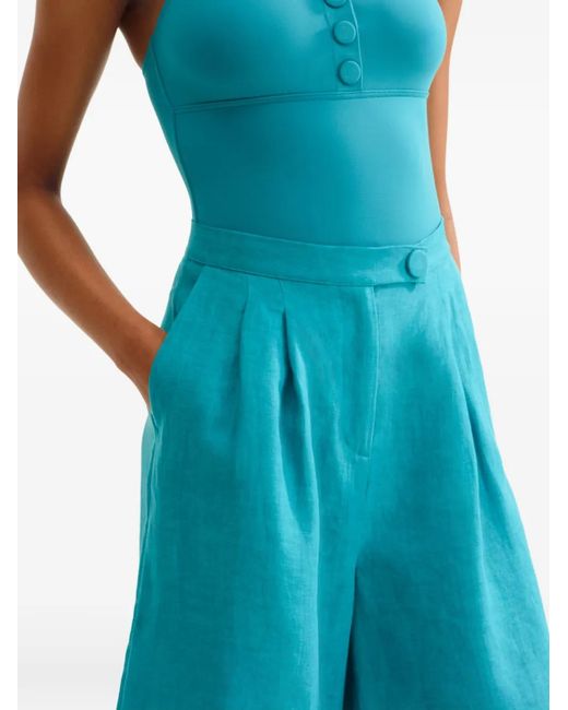 Eres Blue Pleated Bermuda Shorts