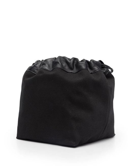 Jil Sander Black Logo Drawstring Shoulder Bag