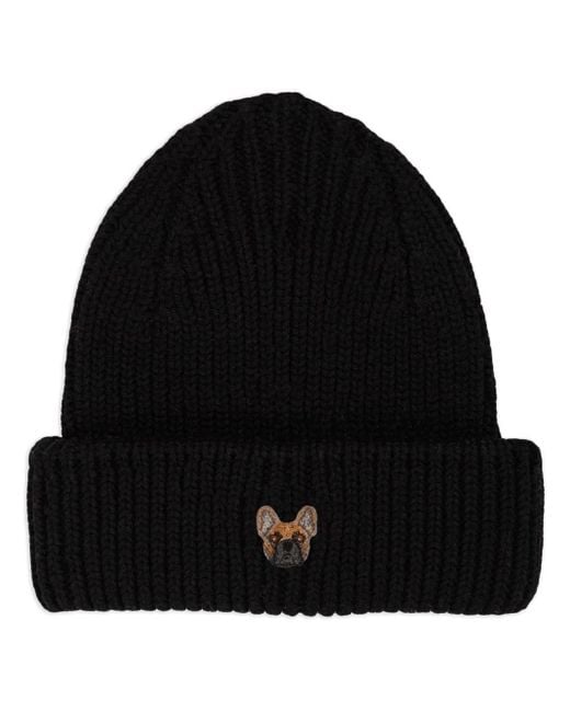 PELO FOUNDATION Black Bouledogue Patch Beanie
