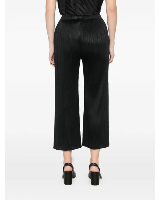 Pleats Please Issey Miyake White Pleated Trousers