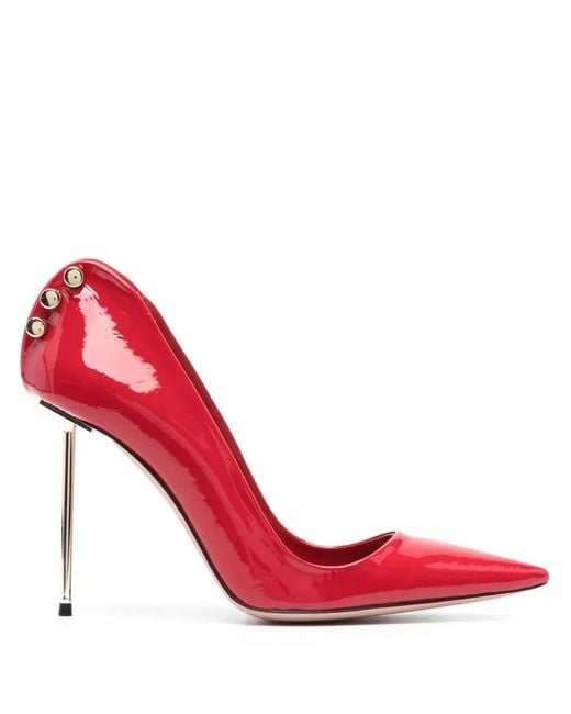 HARDOT Red Supreme Ass Metallic-Heel 101Mm Patent-Finish Pumps