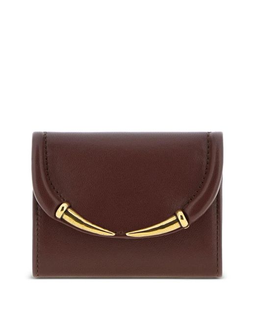 Roberto Cavalli Brown Portefeuille À Détail De Croc