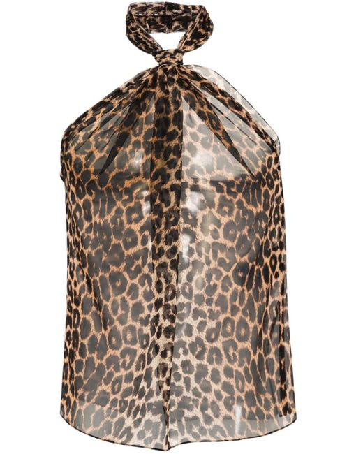 Haut à imprimé léopard Saint Laurent pour homme en coloris Brown