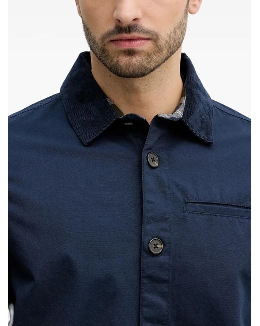 Barbour Blue Button Corduroy Collar Jacket for men