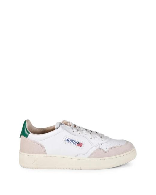 Autry White Medalist Panelled Leather Sneakers for men