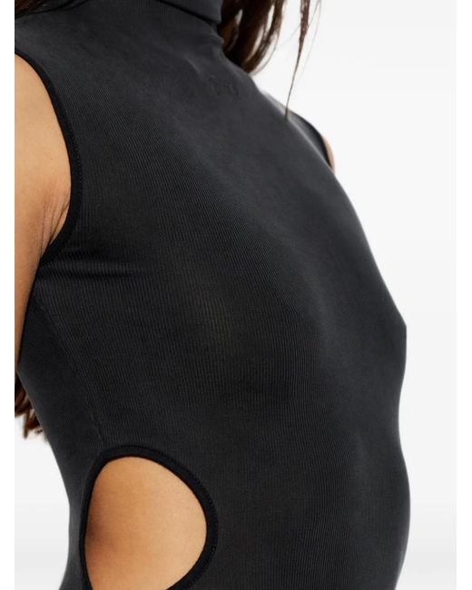Off-White c/o Virgil Abloh Black Asymmetrical Turtleneck Midi Dress