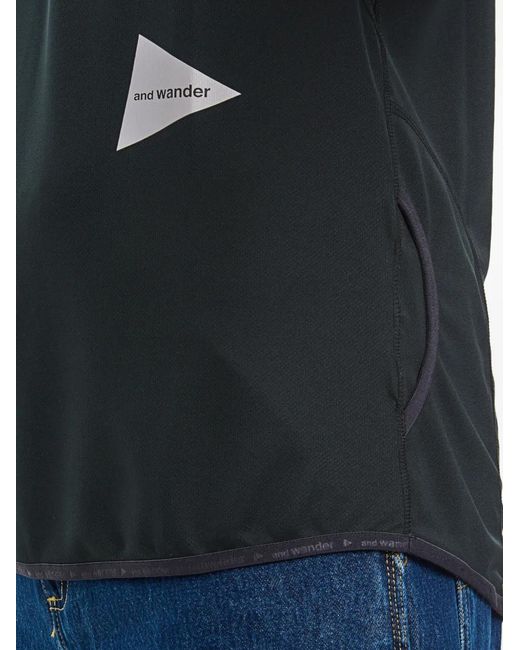And Wander Black Logo-Print T-Shirt for men