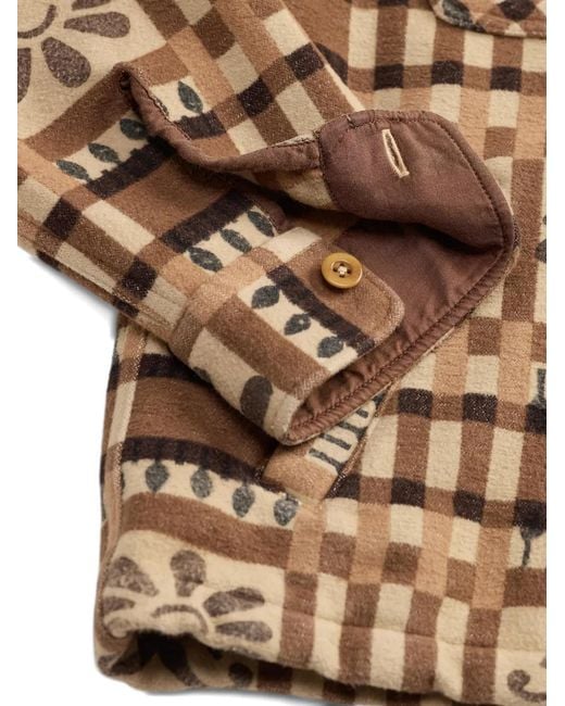 RRL Brown Patterned Check Shirt