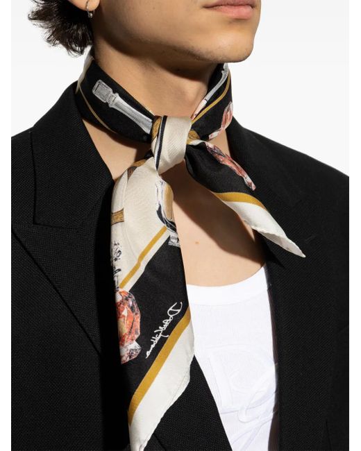 Dolce & Gabbana Black Silky Scarves for men