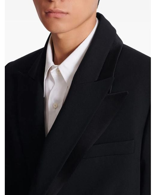 Balmain Black Grain De Poudre Wool Blazer for men