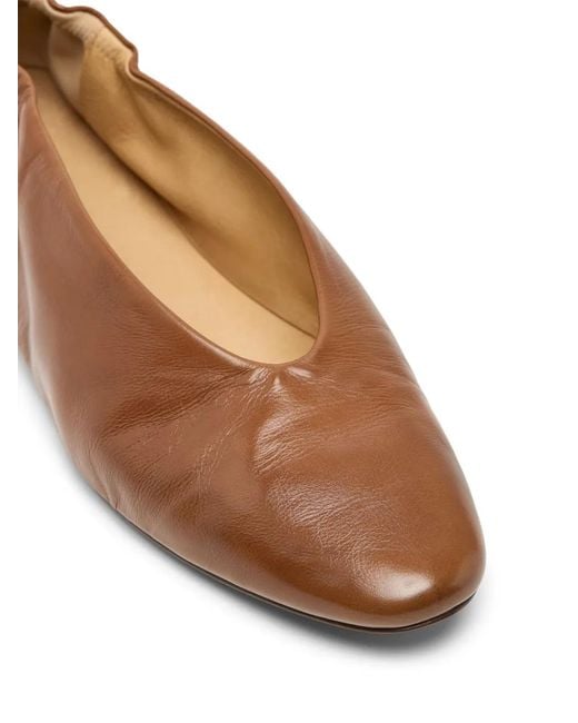 Marsèll Brown Strascico Almond-Toe Ballet Flats