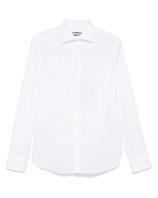 メンズ Canali ポプリン シャツ White