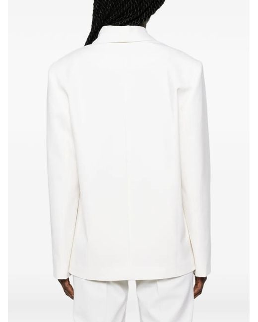 Loulou de Saison White Double-Breasted Jacket