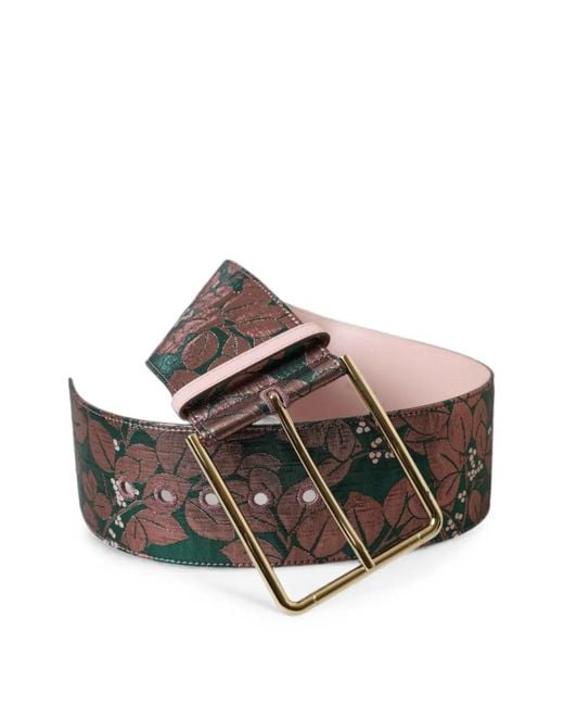 Dolce & Gabbana Brown Floral-Brocade Belt
