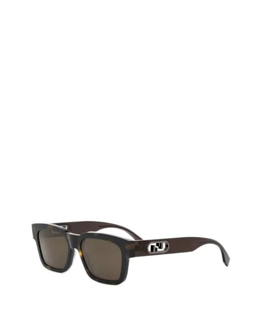 Fendi Gray Square-Frame Sunglasses for men