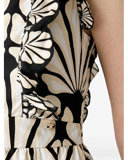 Pedro Del Hierro Madrid White Ruffled-Trim Midi Dress