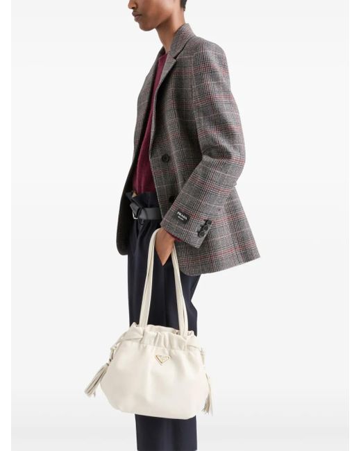 Prada Geruite Wollen Blazer in het Gray