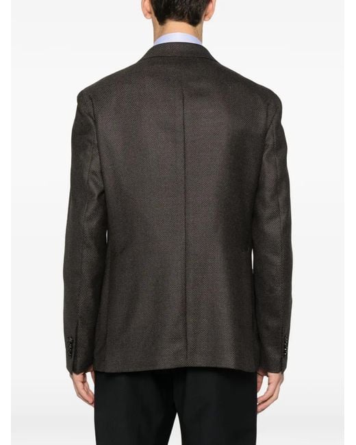 Tagliatore Black Blazer À Boutonnière Croisée Et Poches Plaquées for men