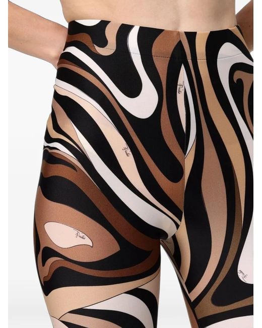 Emilio Pucci Black Marmo-Print Leggings
