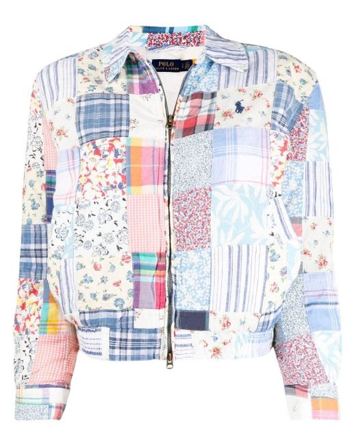 Polo Ralph Lauren Patchwork Mixed-print Jacket in Blue | Lyst
