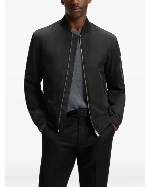 Boss Black Zip-Up Bomber Jacket for men