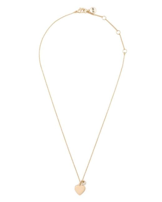DKNY White Heart Pendant Necklace