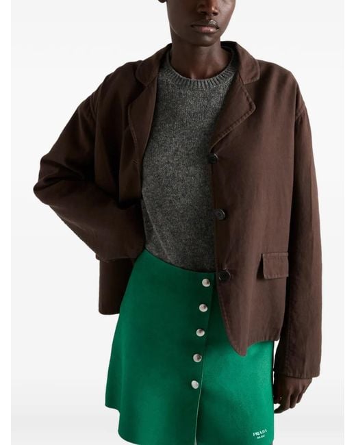 Prada Green Suede Mini Skirt