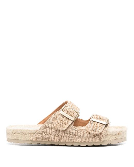 Manebí Espadrilles Met Raffia Strepen in het Natural