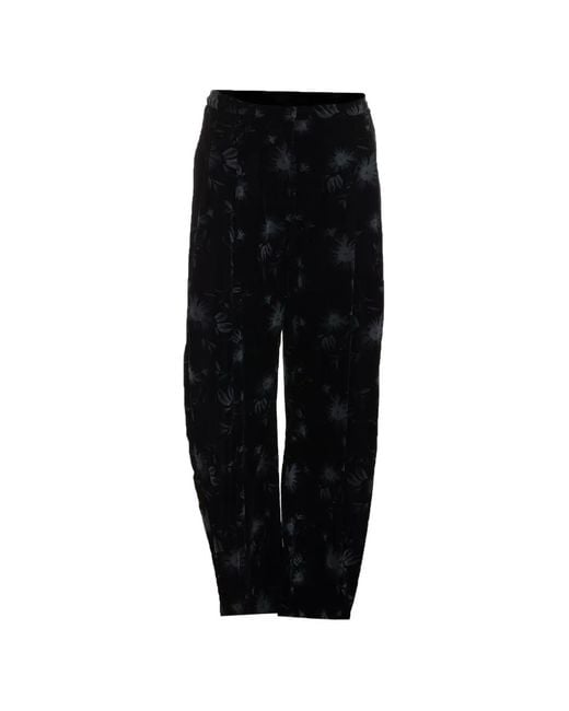Pinko Black Ducato Floral-Print Trousers