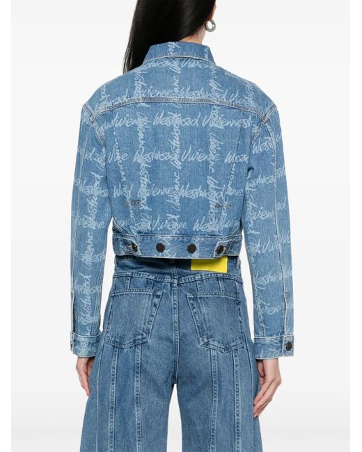 Vivienne Westwood Blue Cropped Jacket With Flap Pockets