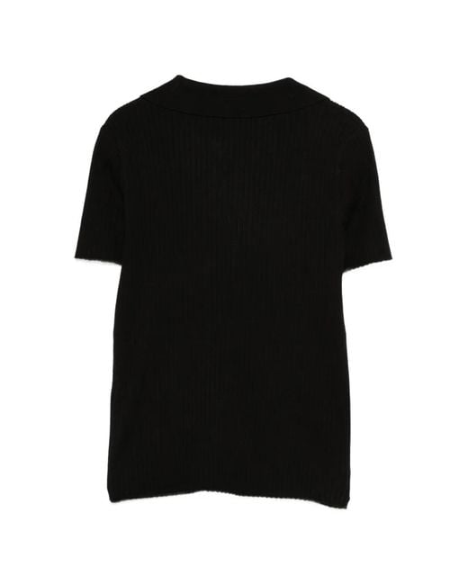 DKNY Black Buttoned Knitted Top
