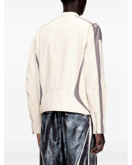 DIESEL Natural L-Adam Leather Jacket for men