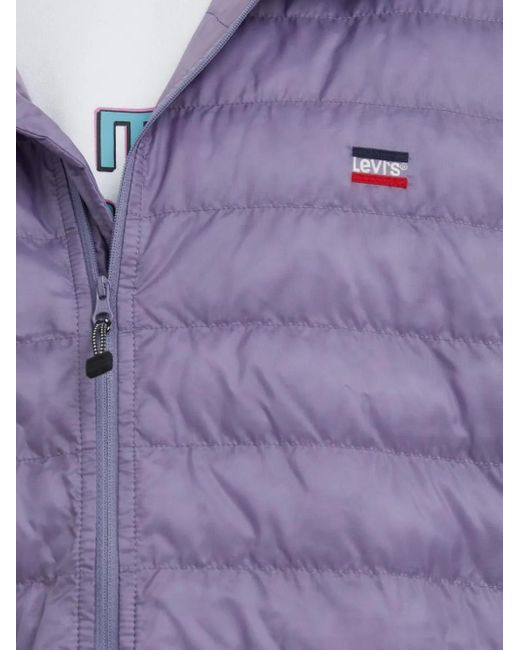 メンズ Levi's キルティング フーデッドジャケット Purple