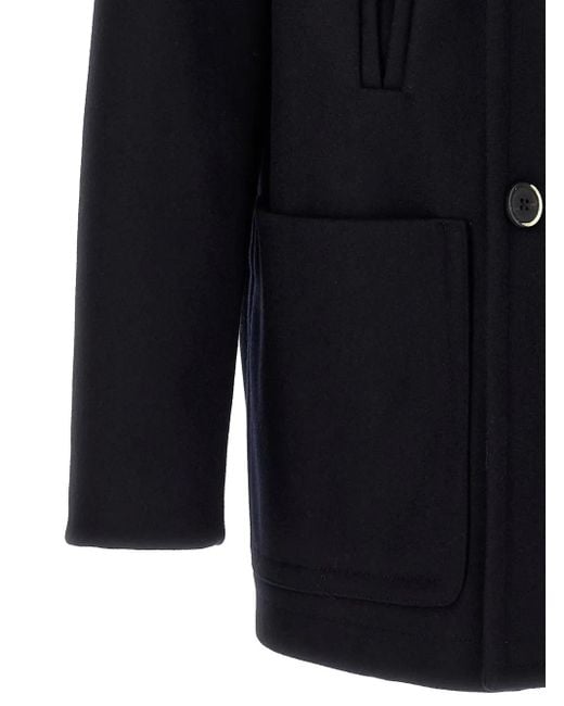 Barena Blue Double-Breasted Peak-Lapel Coat for men