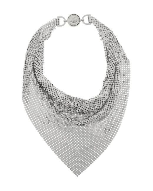 Versace Gray Medusa Chainmail Necklace