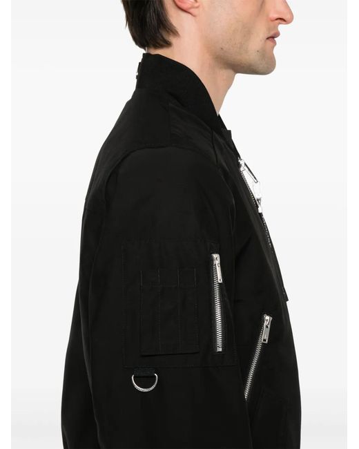 Moose Knuckles Black Logo-Plaque Bomber Jacket for men