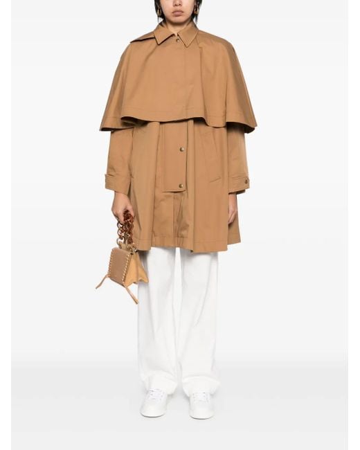 Chloé Brown Cotton Gabardine Parka Coat