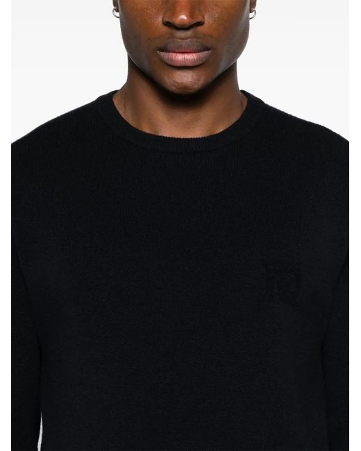 Nanushka Black Motif-Embroidered Wool Jumper for men