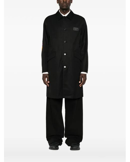 Undercover Black Manteau À Patch Graphique Et Boutonnage Simple for men