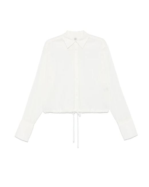 Totême  White Drawstring-Hem Shirt