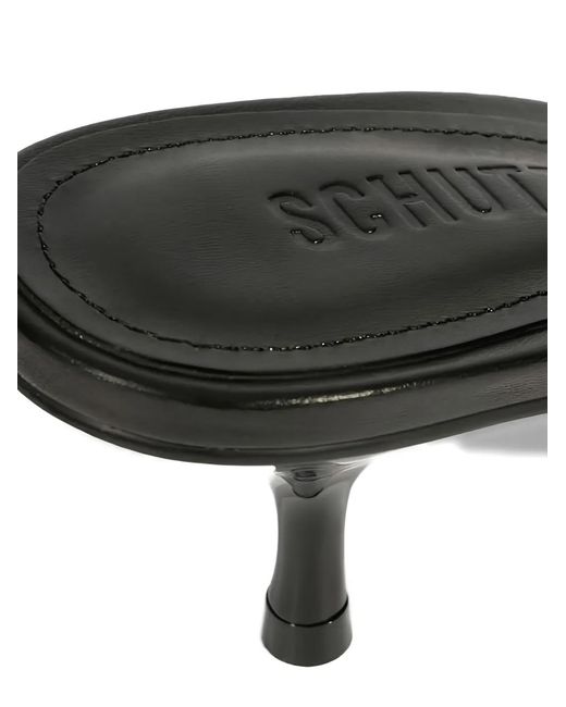 SCHUTZ SHOES Black 50 Mm Olga Buckle-Detail Sandals