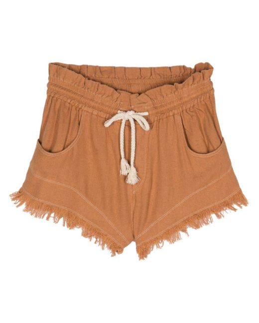 Isabel Marant Talapiz Silk Shorts Brown