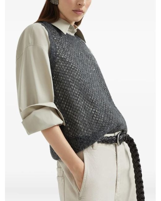 Brunello Cucinelli Black Knitted Top