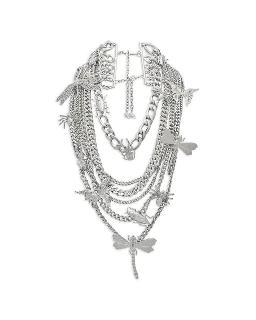 Blumarine White Layered Chain Necklace