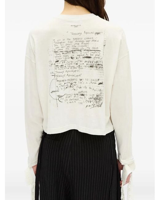 Ann Demeulemeester White Niki Long-Sleeved T-Shirt