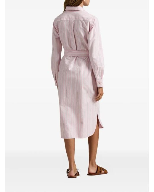 pink ralph lauren shirt dress Ralph Lauren Girls Striped Tier Shirt Dress in Pink