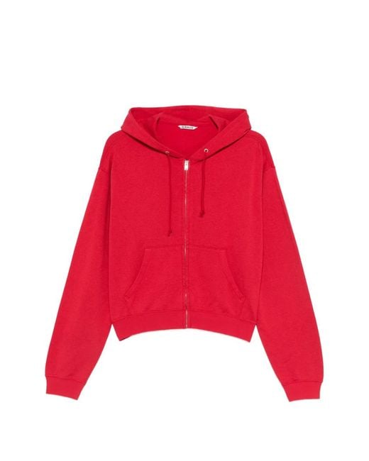 Auralee Red Zipped Hoodie for men