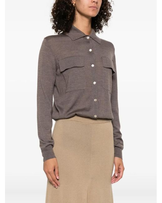 P.A.R.O.S.H. Gray Buttoned Pocket Bodysuit