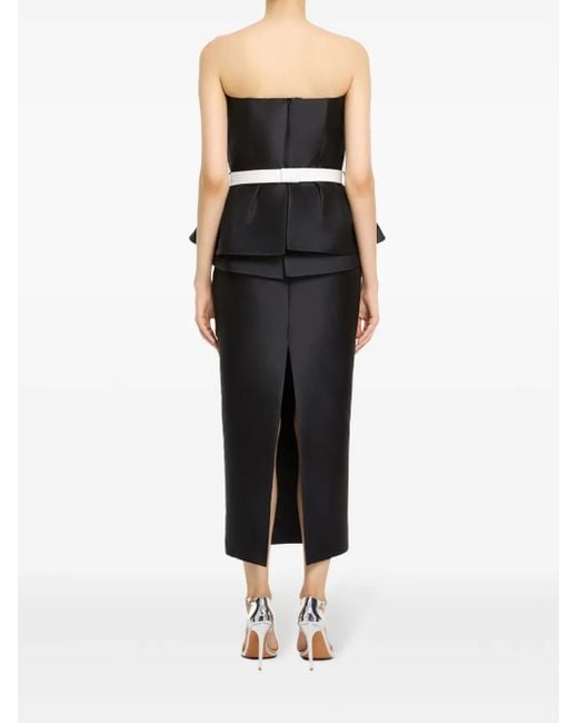 Dice Kayek Black Bow-Detailing Midi Dress